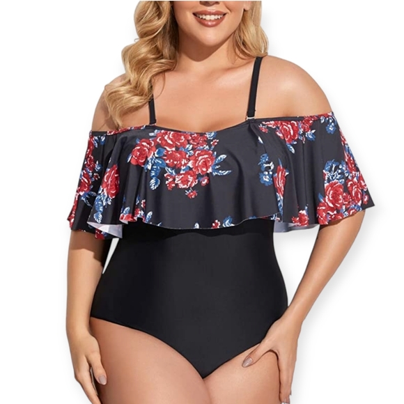 Off The Shoulder Swimsuit - Picture 1 of 4